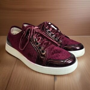 Traq by Alegria Burgundy Red Corduroy Sneakers 37 6.5/7 Velvet Shoes Cozy Earthy